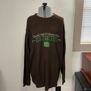 John Deere Thermal Waffle Knit Cotton Blend Shirt Size Large
